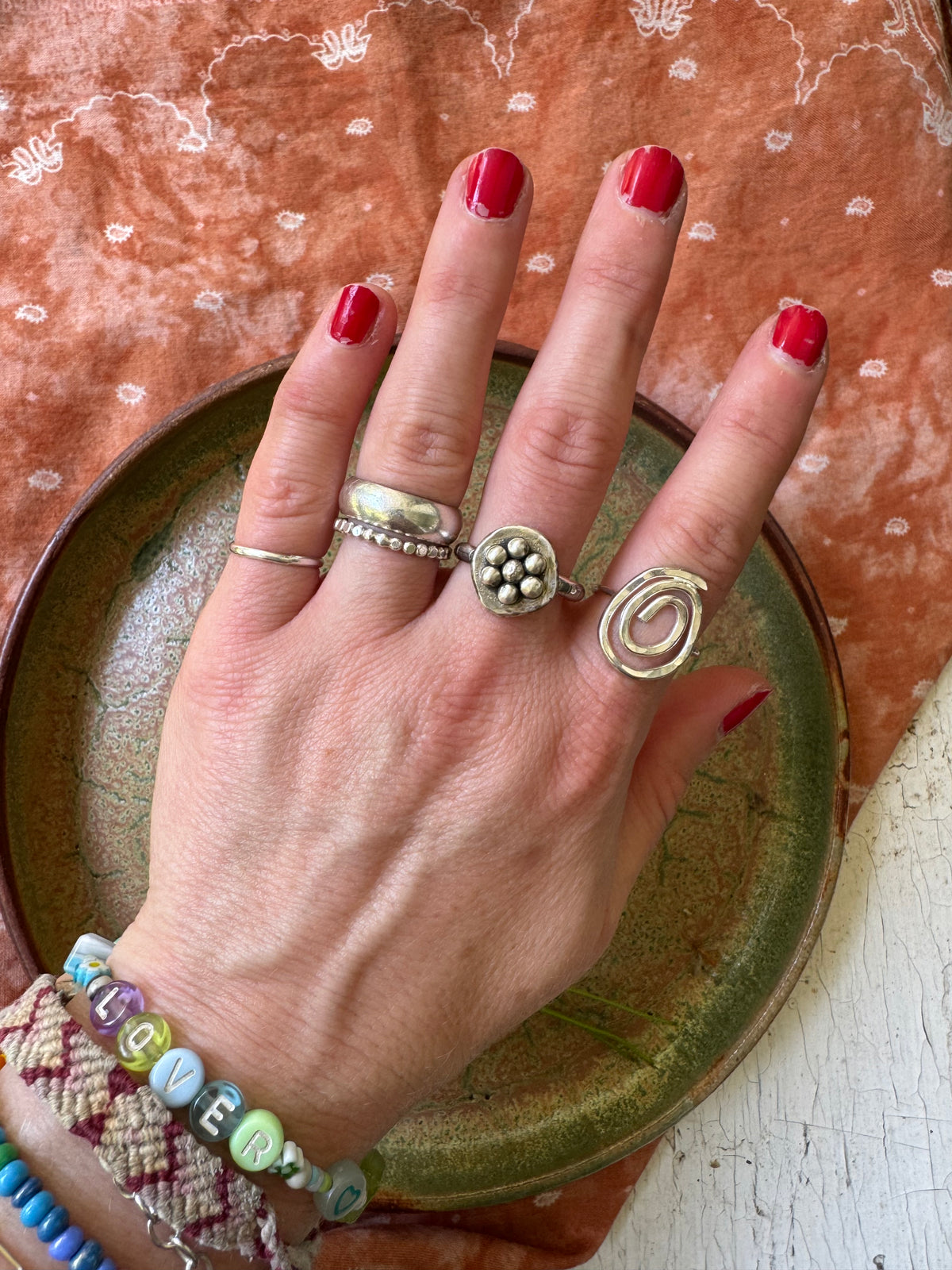 Silver Petal Ring - Size 8 1/2