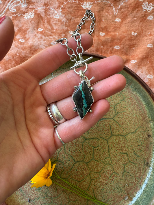 Black Jack Turquoise Toggle Necklace