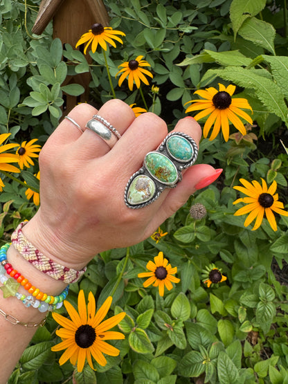 Carico Lake Turquoise Statement Ring - Size 8 1/2
