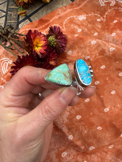 Turquoise "Sisters" ring - size 7 to 7 1/2