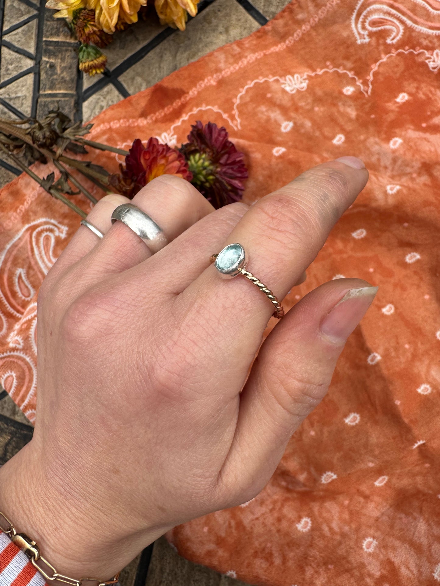 Aquamarine Stacker - size 7 3/4