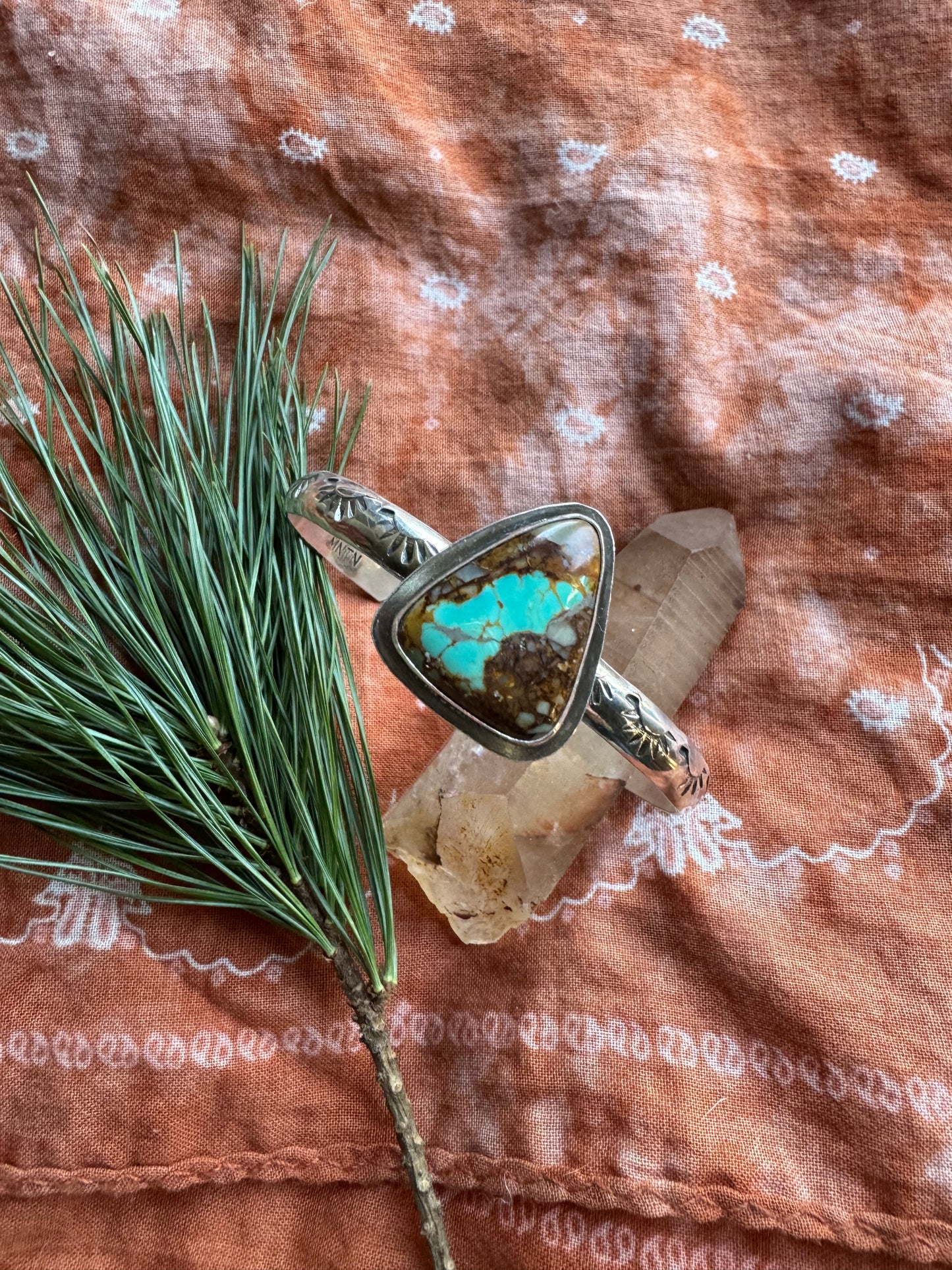 Royston Turquoise statement cuff - size Medium