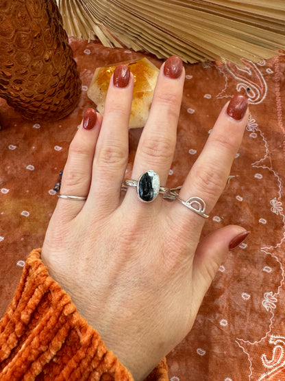 White Buffalo Turquoise Ring - Size 10 1/2