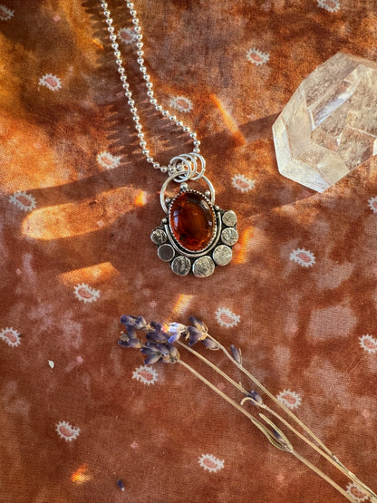 Amber “Lassen” Pendant - 18" Bead Chain