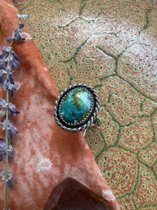 Sonoran Rose Turquoise Ring - Size 8.5