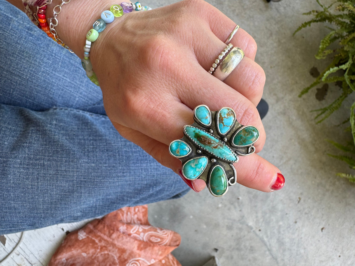 Butterfly "Dolly" Turquoise Ring - Size 5 1/2