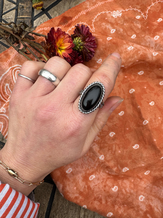 Black Onyx ring - size 6 1/2