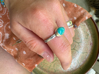 Chilean Turquoise Stacker Ring - Size 7