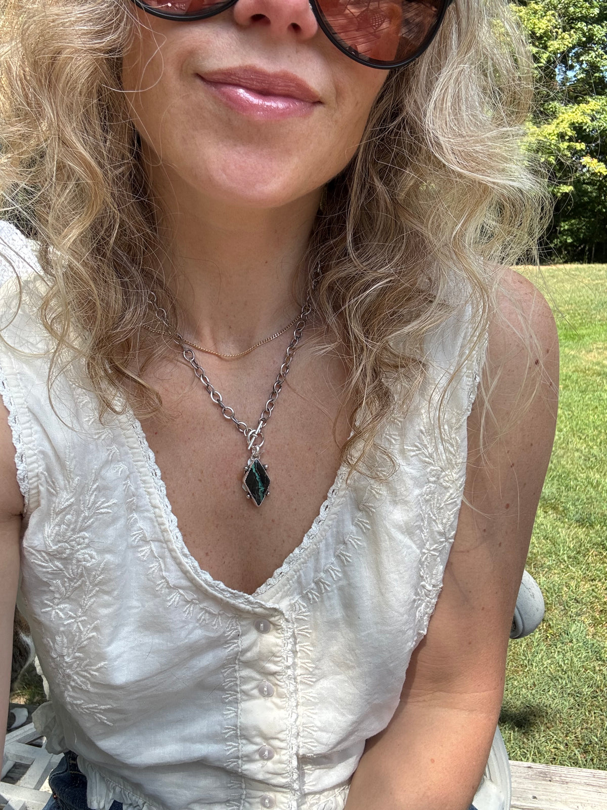 Black Jack Turquoise Toggle Necklace
