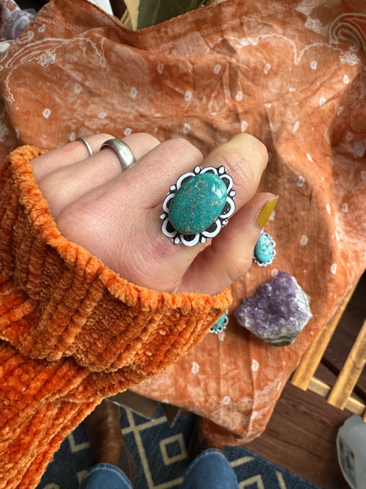 White Water Turquoise Statement Ring no.7 - CUSTOM