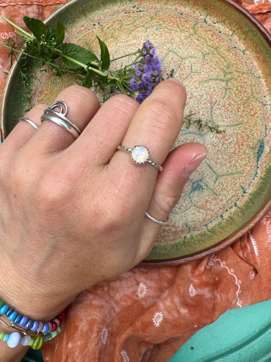 Moonstone Stacker Ring - Size 6 1/4