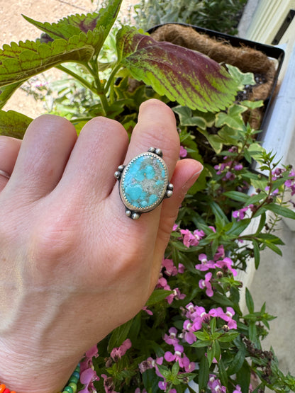White Water Turquoise ring - size 6 3/4
