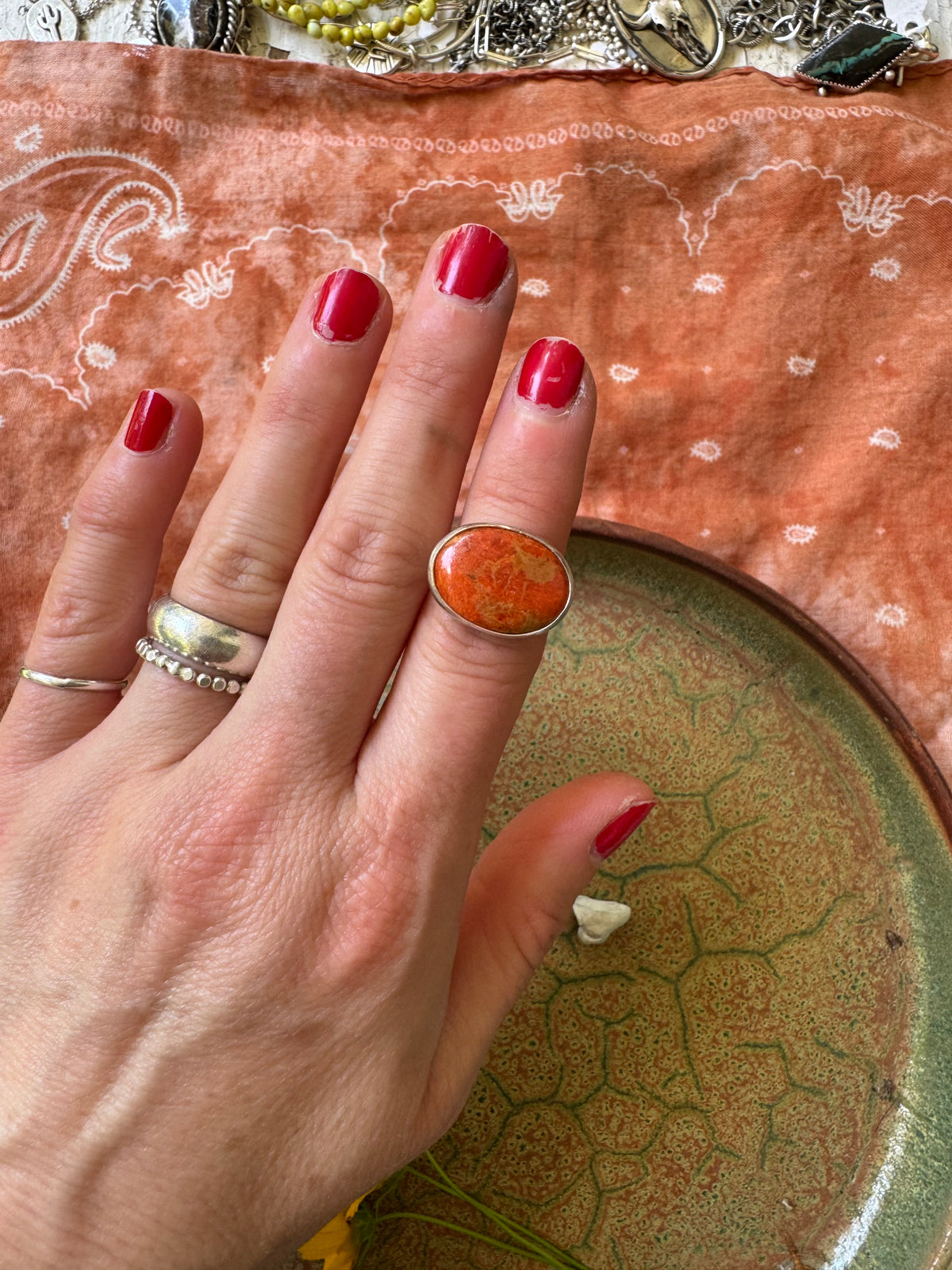 Apple Coral Ring - Size 5