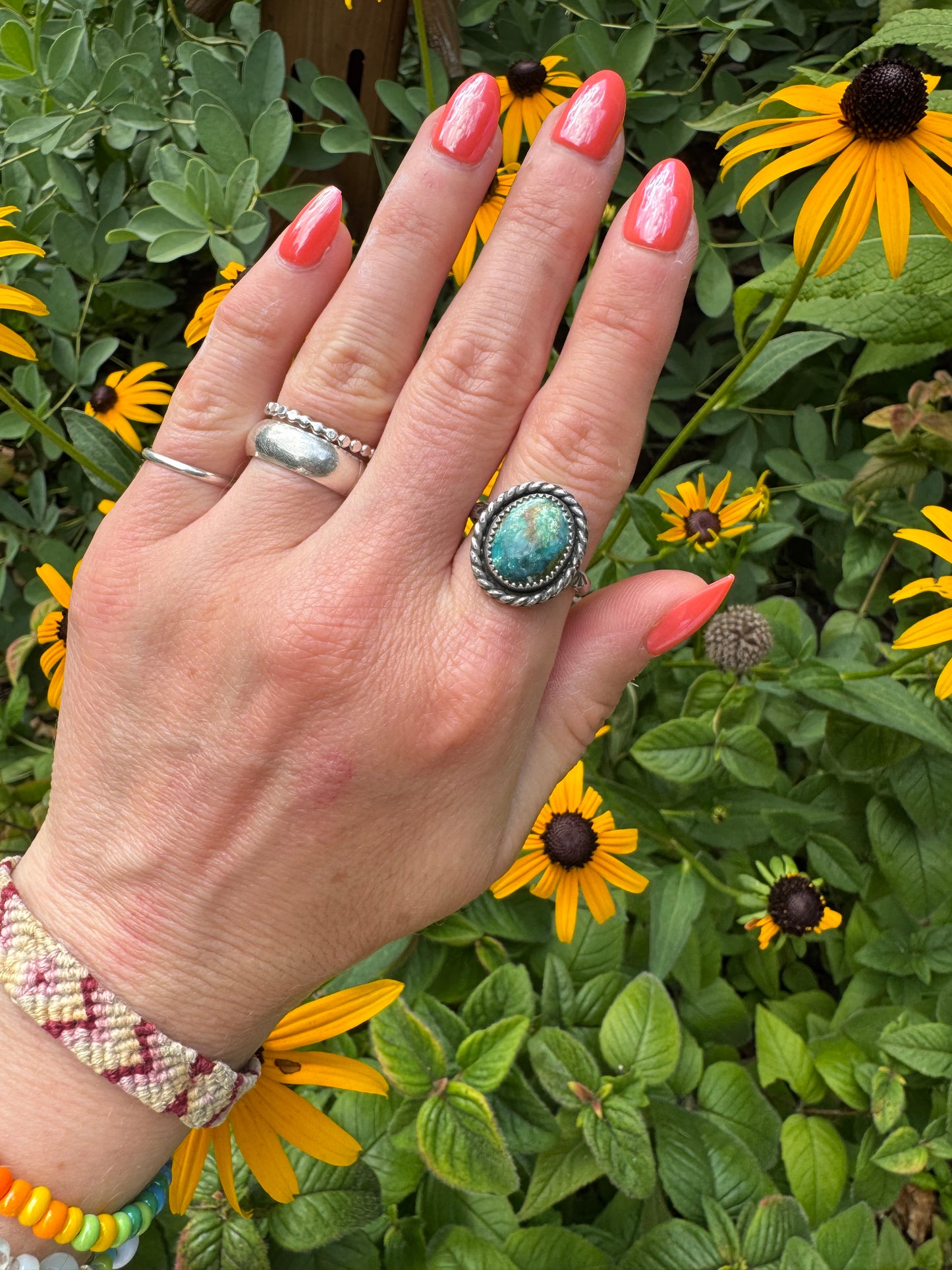 Sonoran Rose Turquoise Ring - Size 8.5