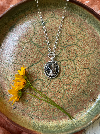 White Buffalo Turquoise Toggle Necklace