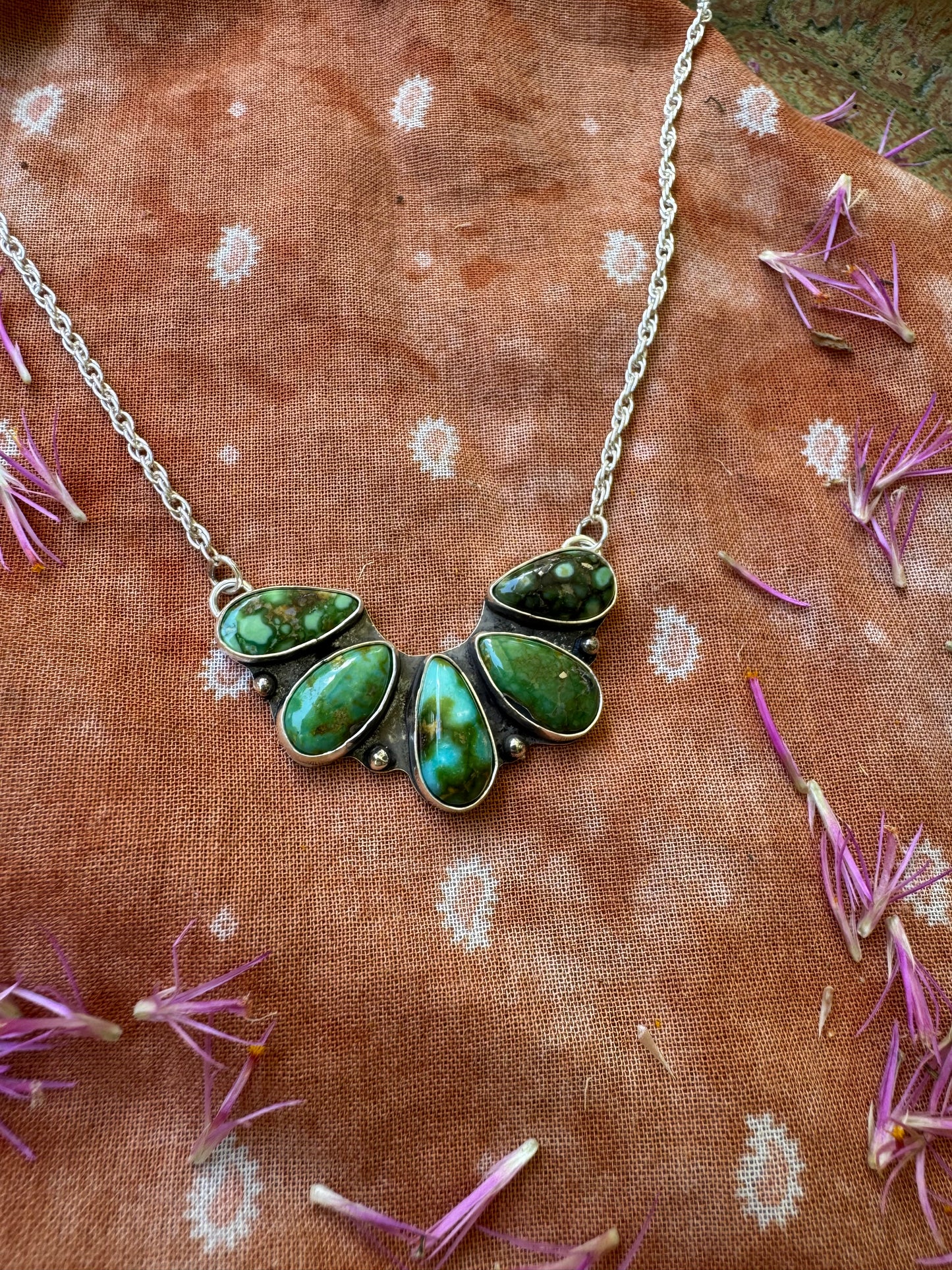 Sonoran Gold Bloom Turquoise Necklace
