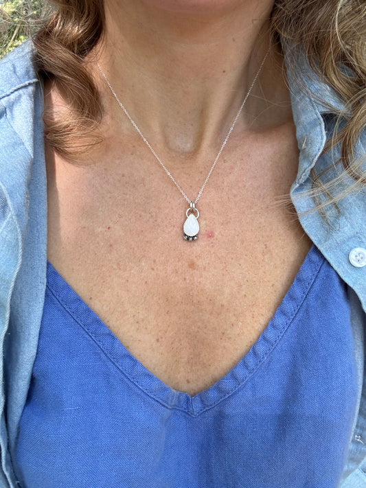 Moonstone Dainty Drop Necklace