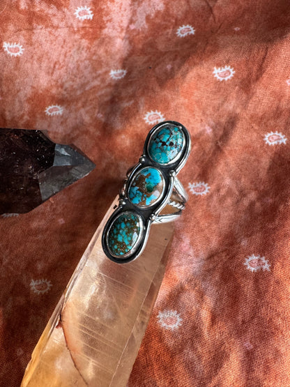 Triple Catalina Turquoise Ring - Size 8
