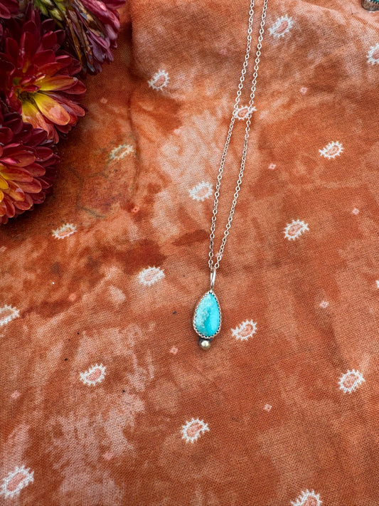 Turquoise Dainty Drop Necklace no.22