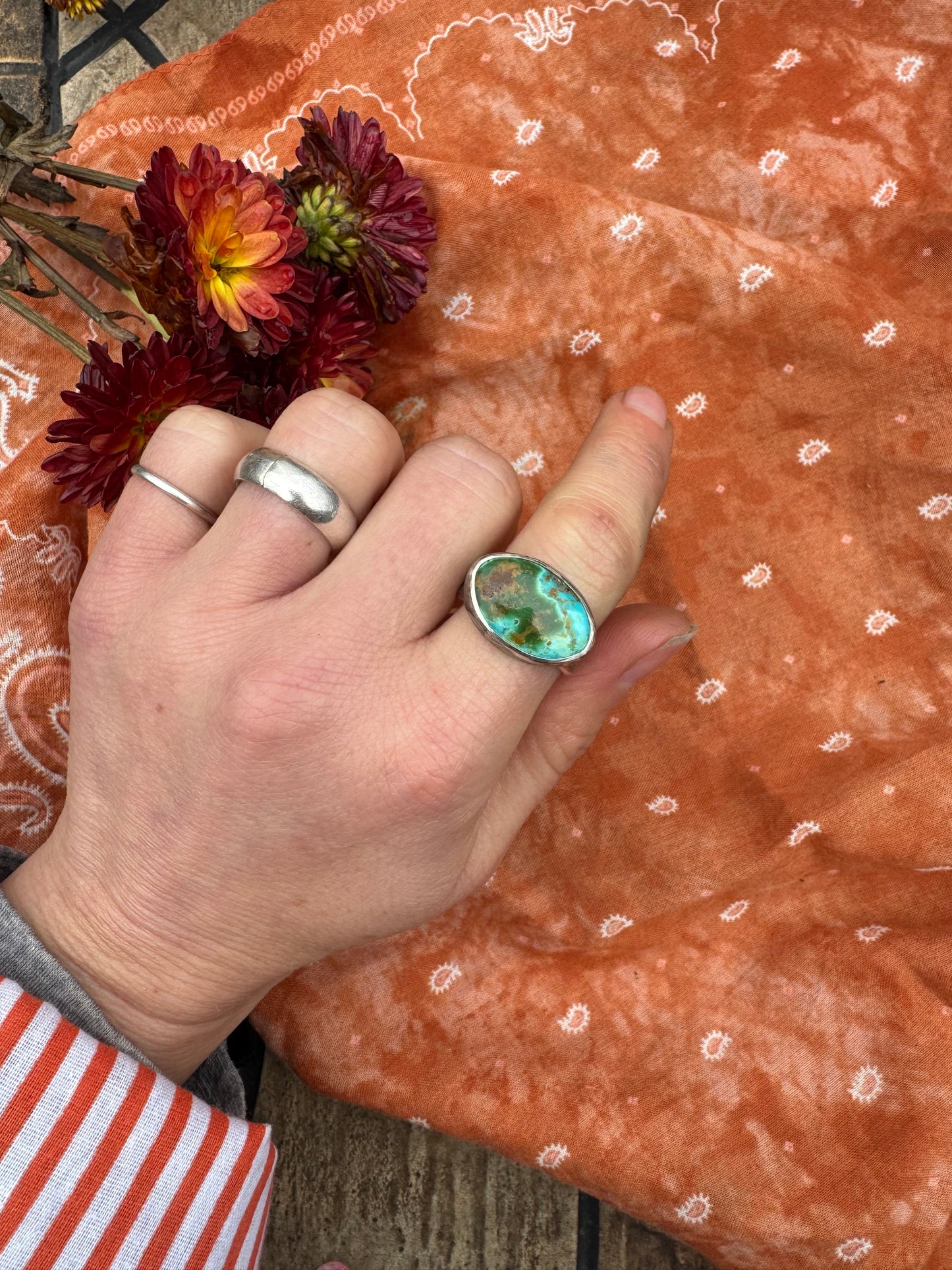 Royston Turquoise Horizon Ring - Size 7 3/4