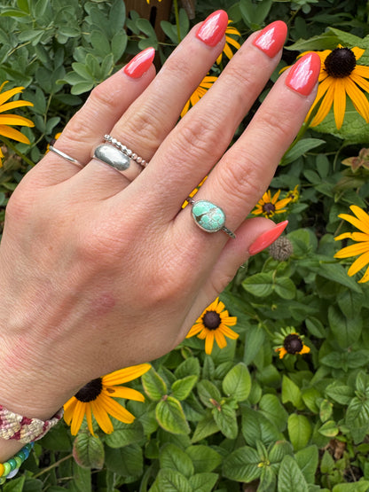 Carico Lake Turquoise Stacker Ring - Size 6 3/4