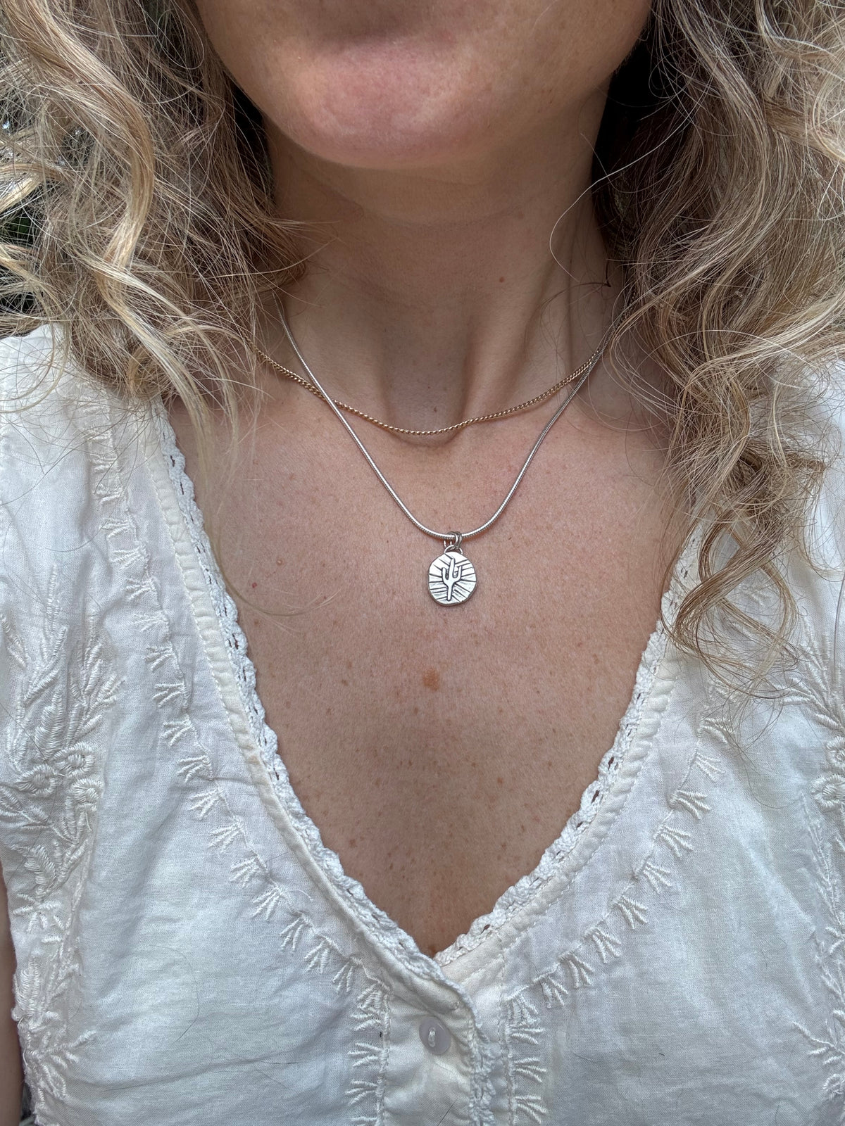 Saguaro Medallion Charm Pendant no.2