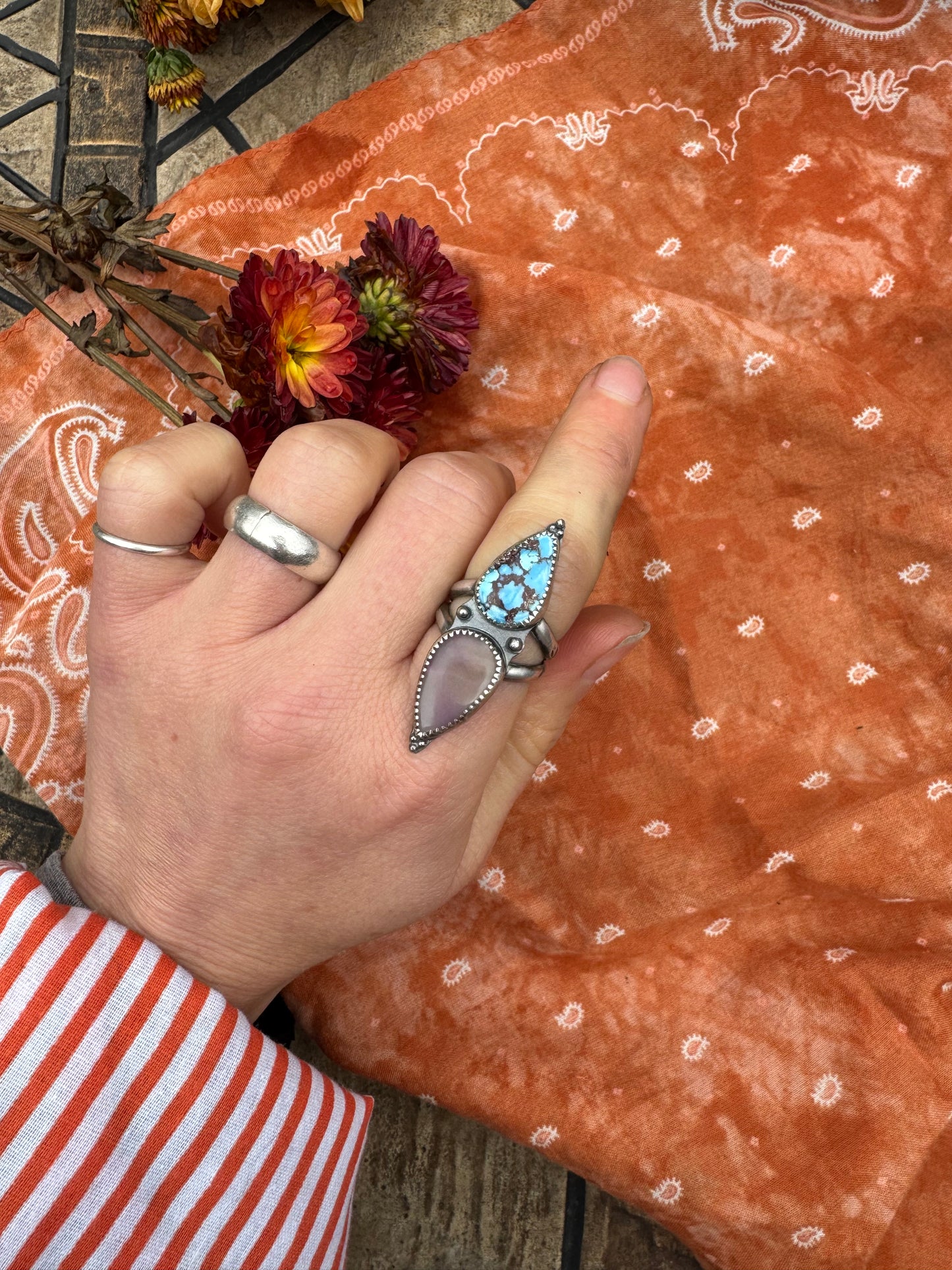 Golden Hills and Sugilite Statement ring - size 6