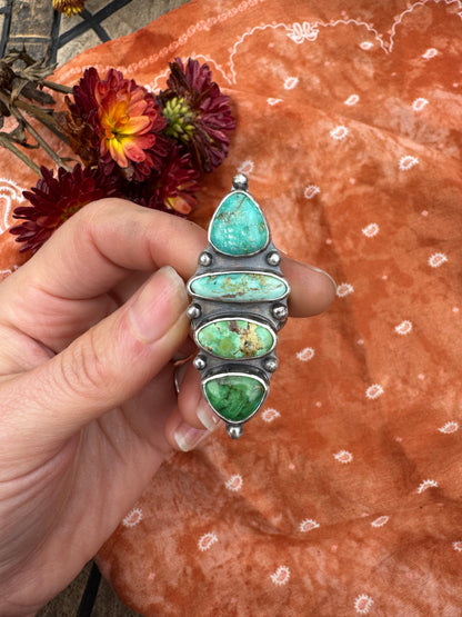 Ombre Turquoise Statement Ring - Size 7 1/2