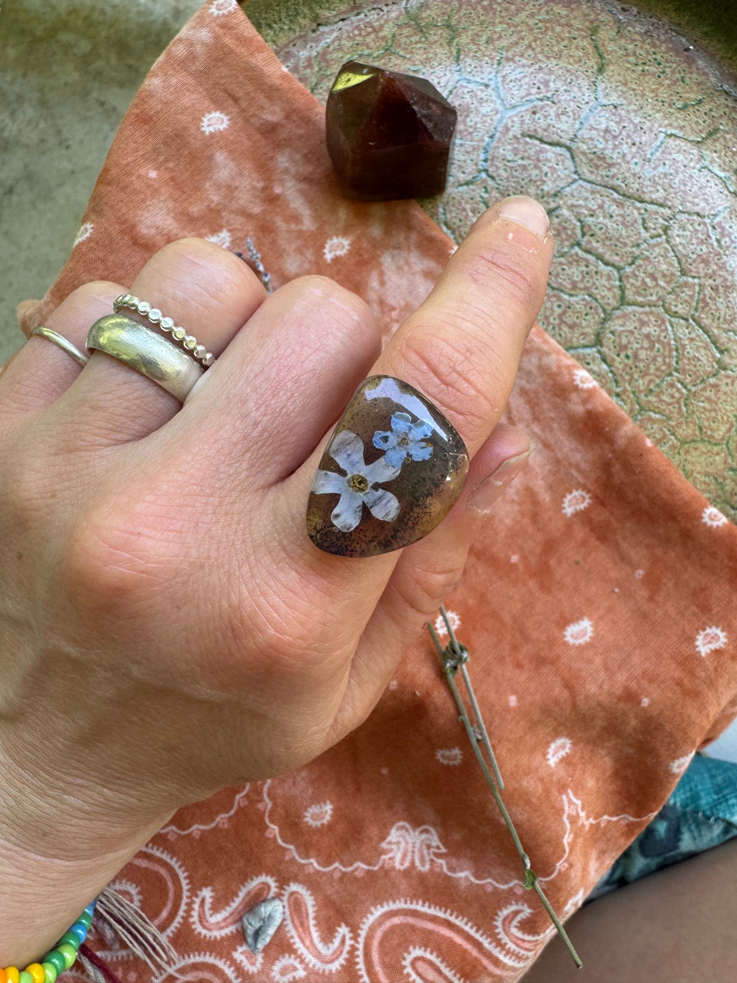 Deposit - made to order MT Agate + Botanicals no.4