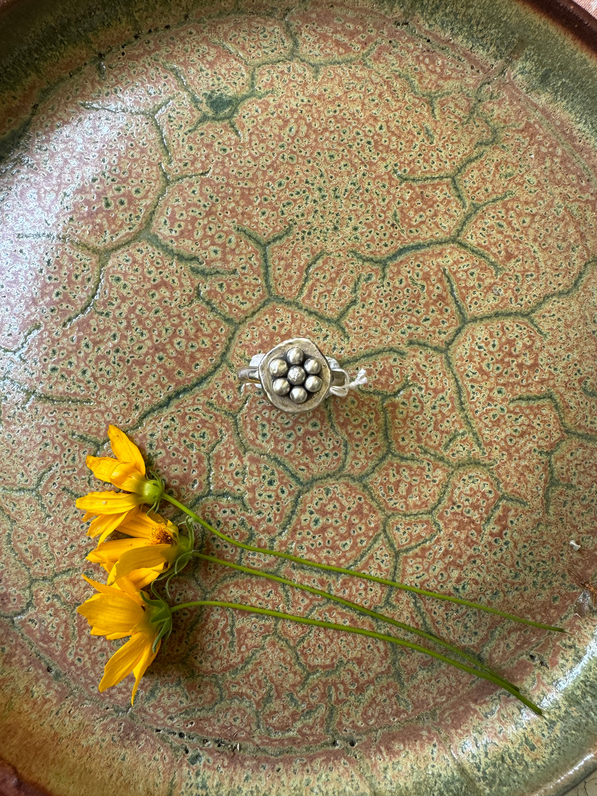 Silver Petal Ring - Size 8 1/2