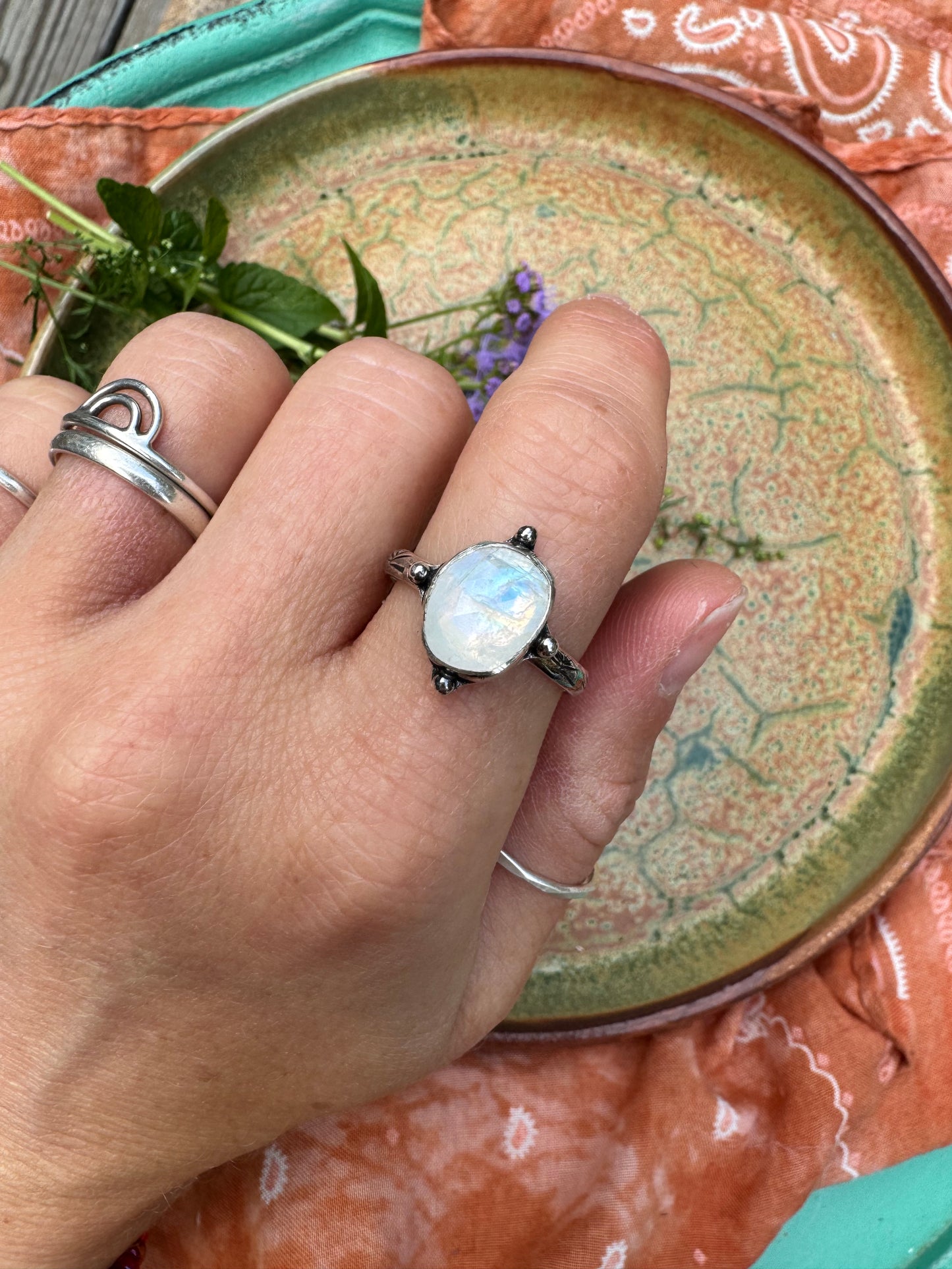 Moonstone "Waypoint" Ring - Size 9 3/4