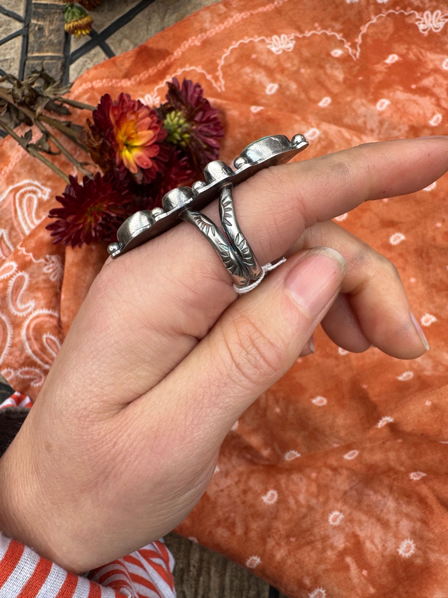 Ombre Turquoise Statement Ring - Size 7 1/2