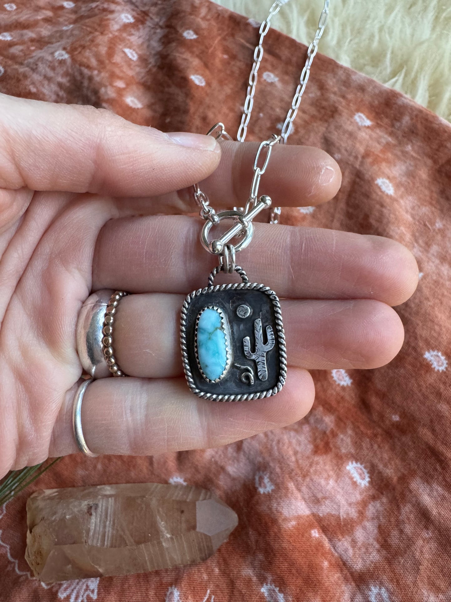 Cactus Scene Toggle Necklace no.1