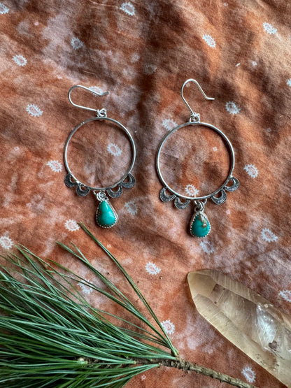 Turquoise "Monument" Hoops - no.3