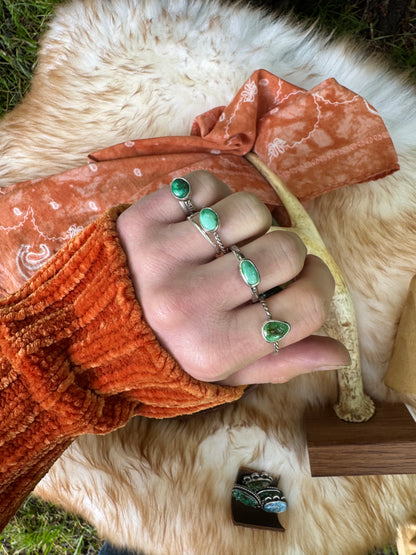 Green Turquoise Stacker Ring no.1 - Size 9 3/4