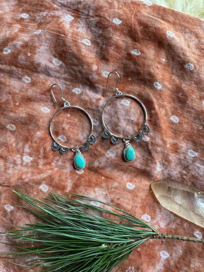 Turquoise "Monument" Hoops - no.2