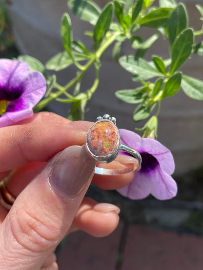 Mexican Fire Opal Ring - size 9