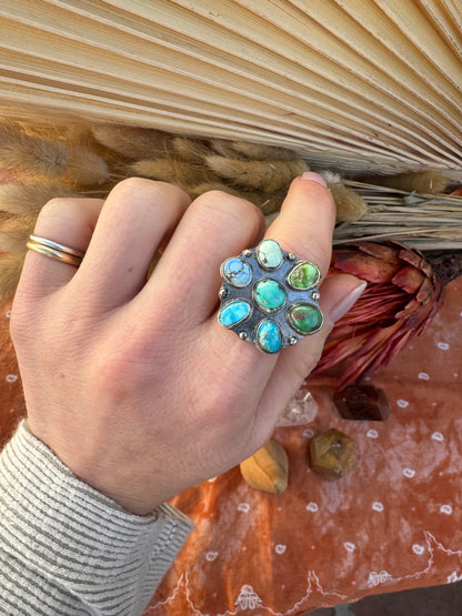 Ombre Turquoise statement ring - size 9 3/4