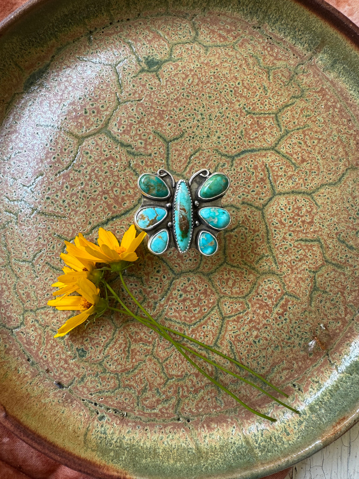 Butterfly "Dolly" Turquoise Ring - Size 5 1/2