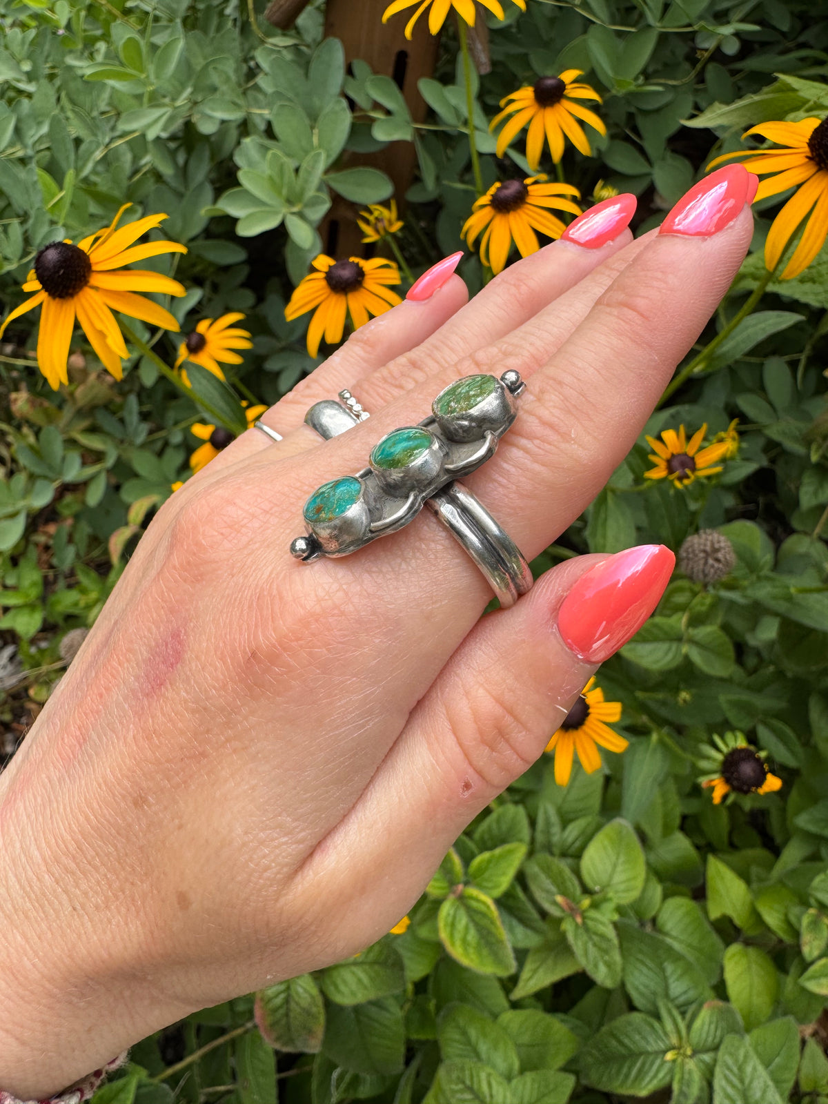 Carico Lake Turquoise Ring - Size 8,9,10 - adjustable
