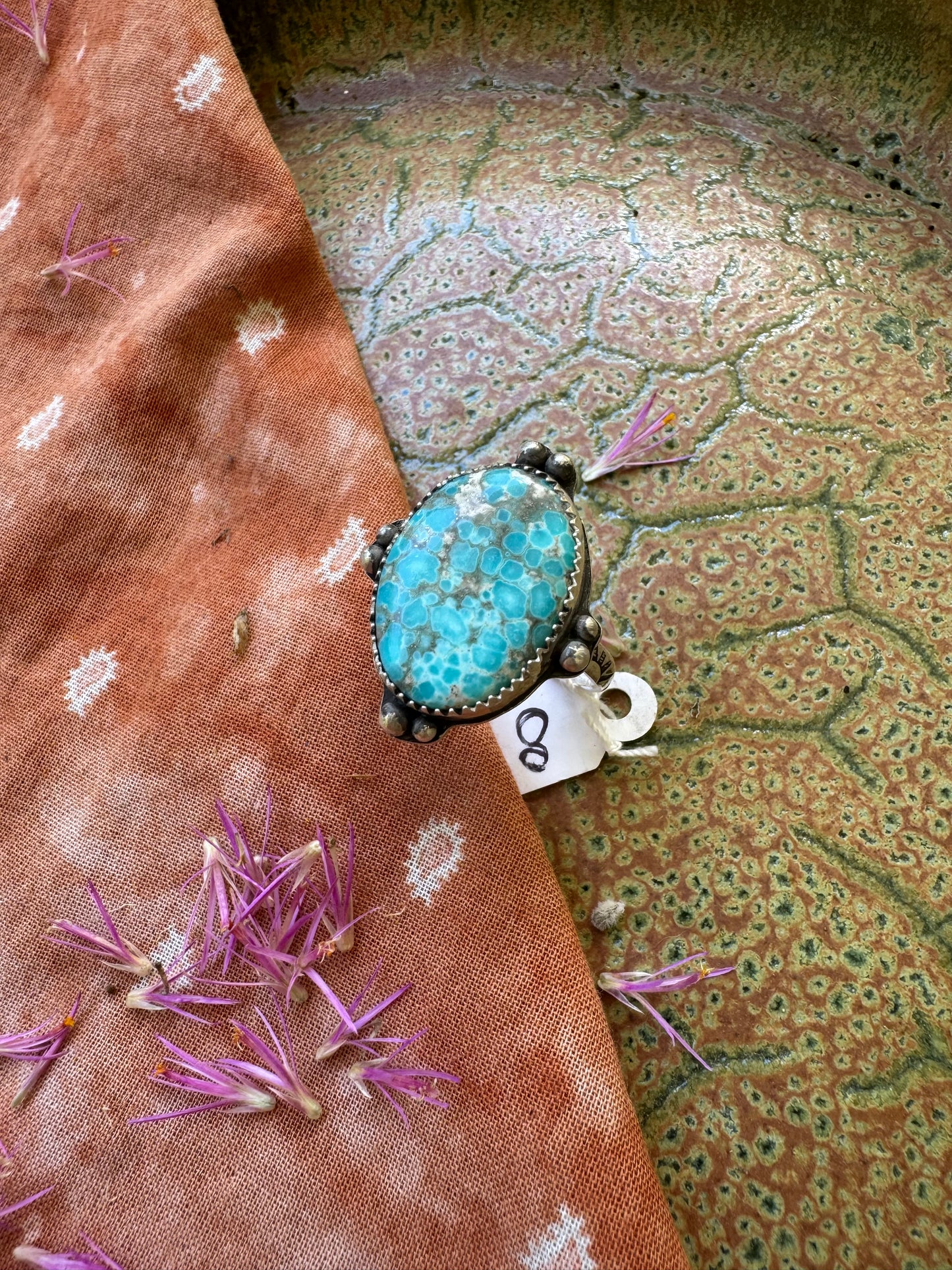 White Water Turquoise ring - size 8
