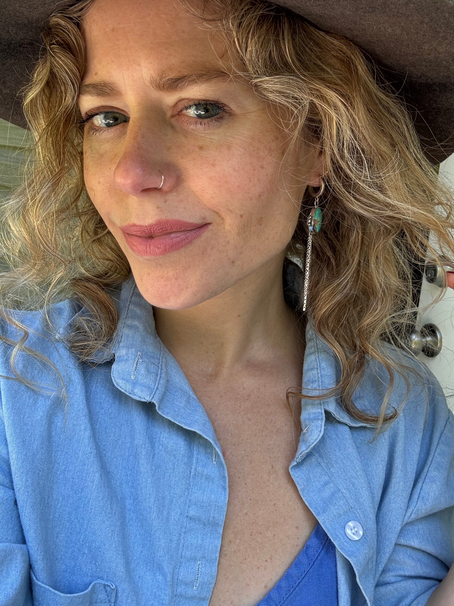 Tyrone Turquoise Duster Earrings