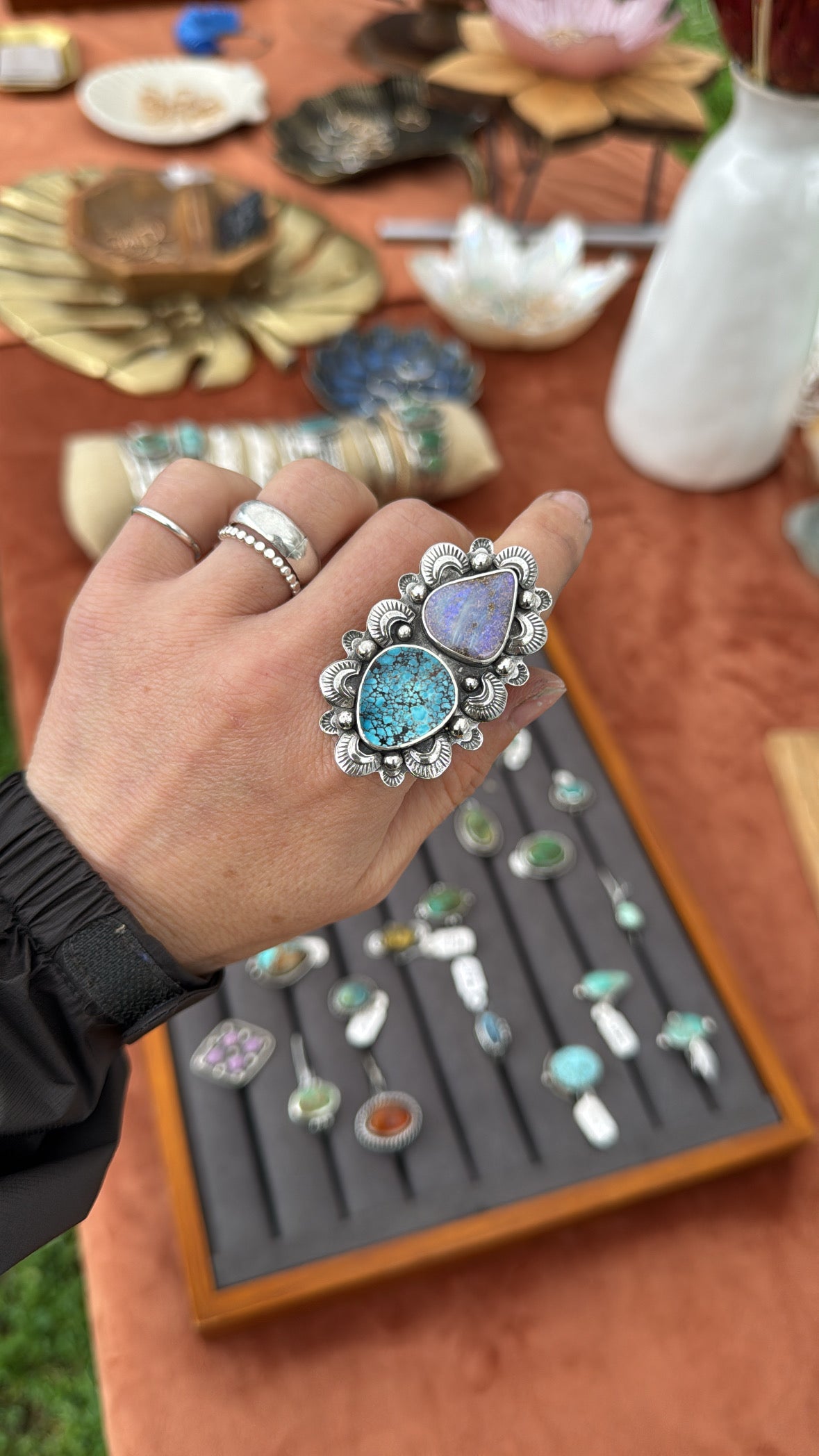 Koroit Opal + Turquoise - Size 6, 7, 8 - adjustable