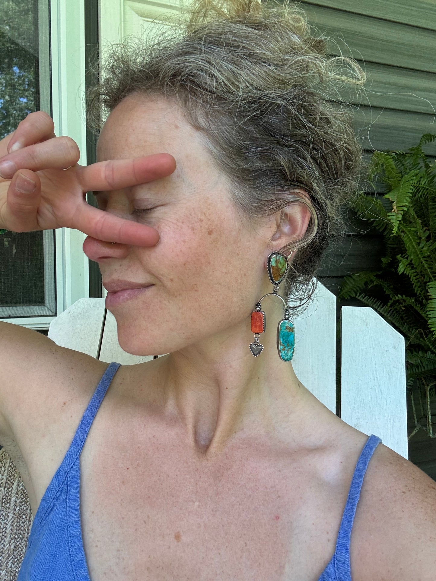 Turquoise Statement Earrings "In the Balance"