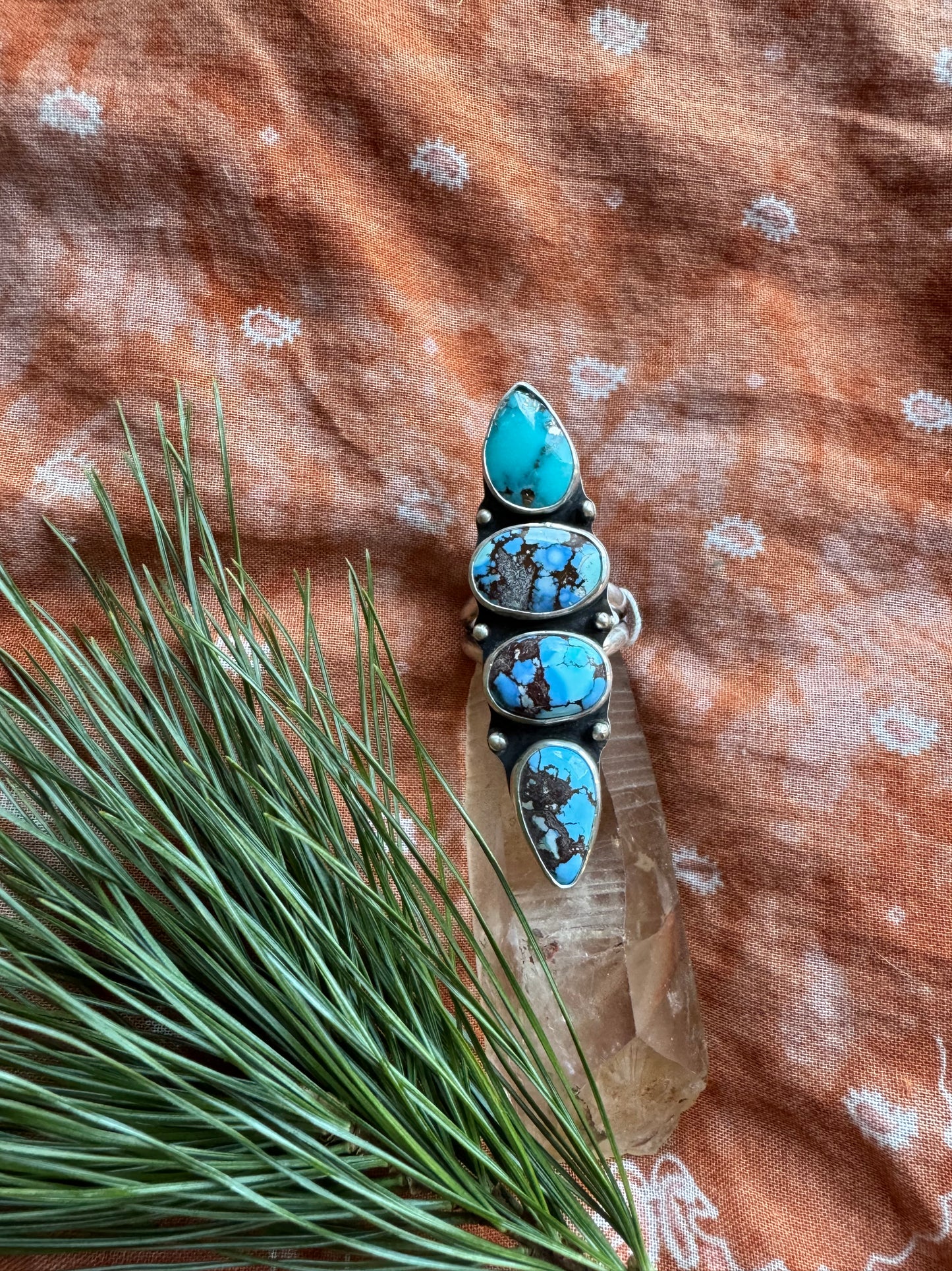 Golden Hills Turquoise Statement Ring - Size 7 1/2