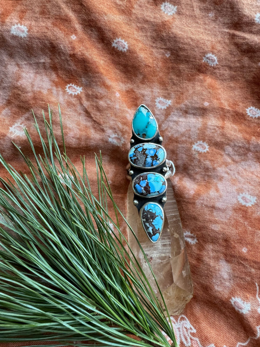 Golden Hills Turquoise Statement Ring - Size 7 1/2
