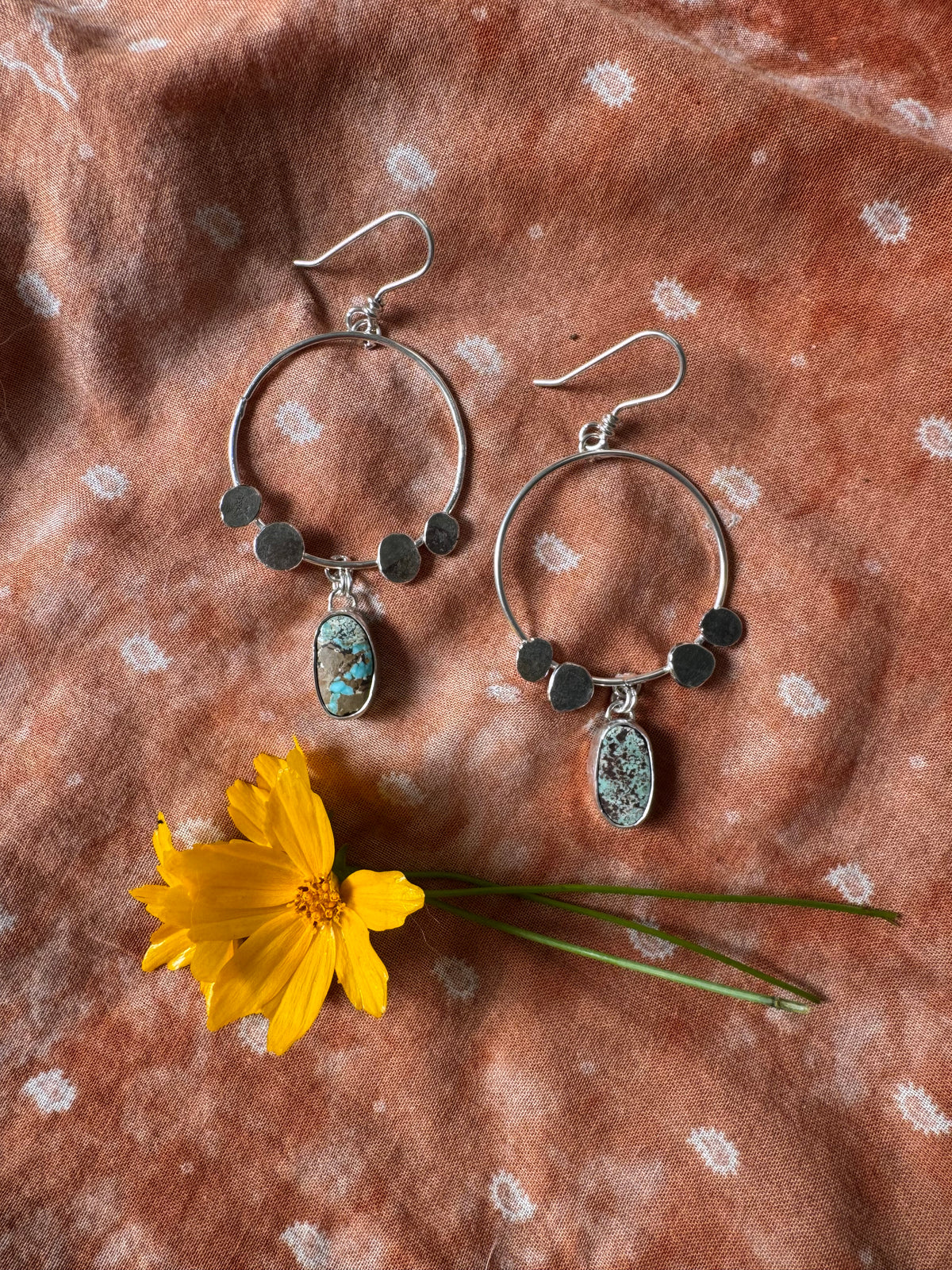 Dry Creek Turquoise "Boulder" Hoops no. 1