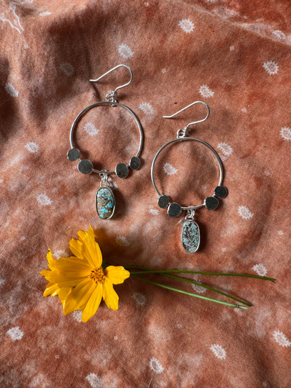 Dry Creek Turquoise "Boulder" Hoops no. 1