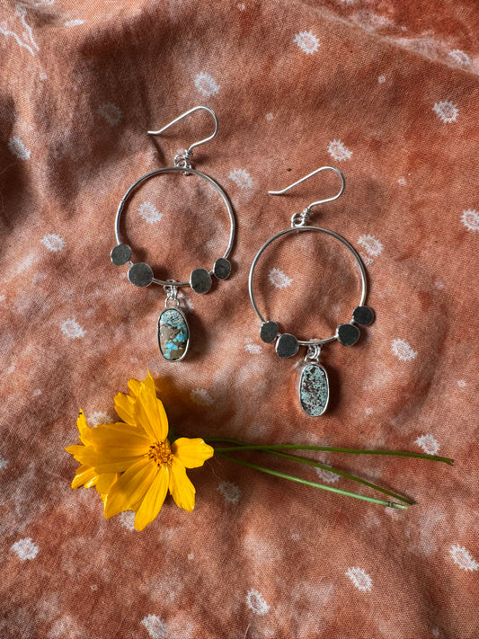 Dry Creek Turquoise "Boulder" Hoops no. 1