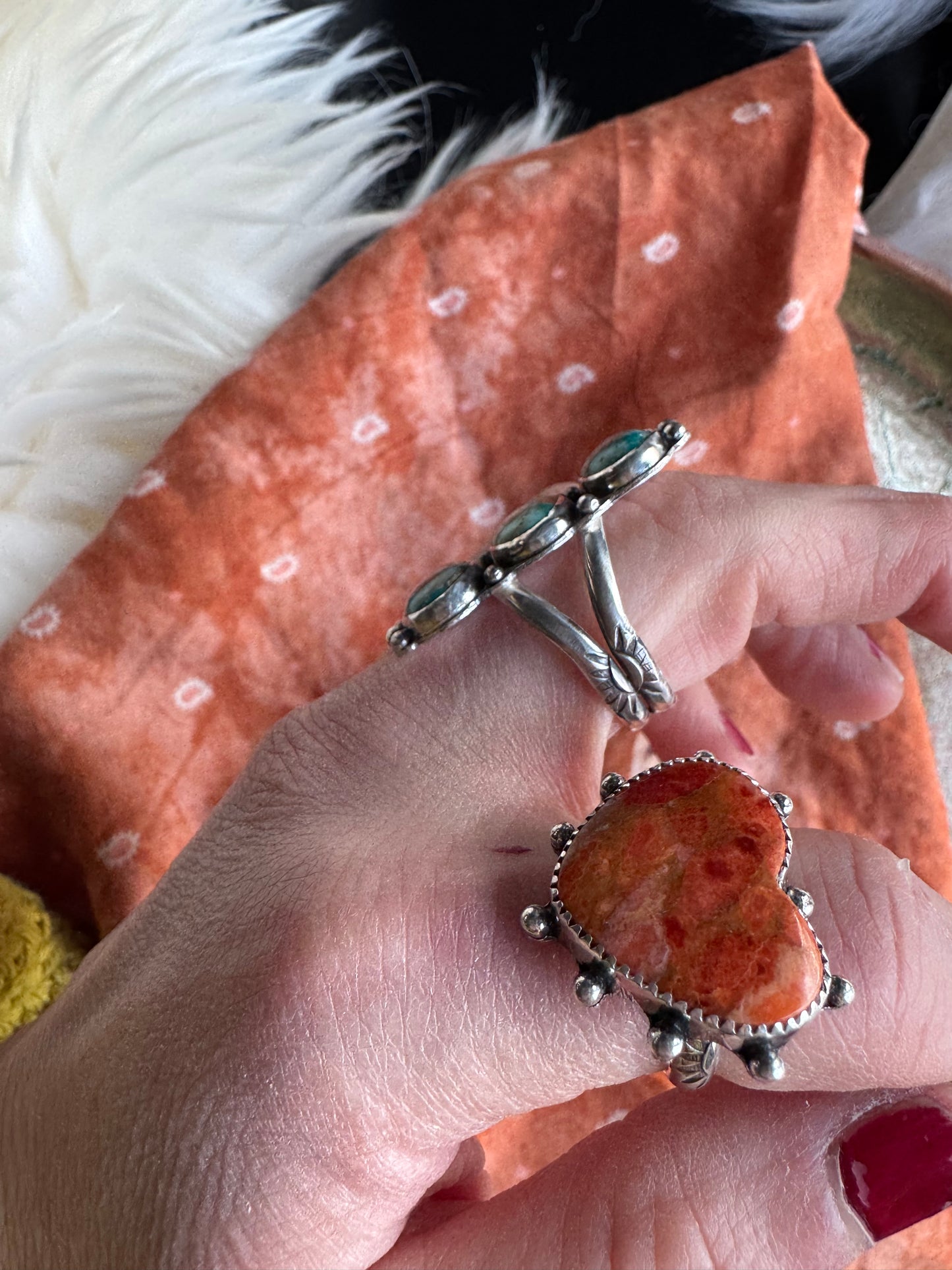 Triple Catalina Turquoise Ring - Size 9